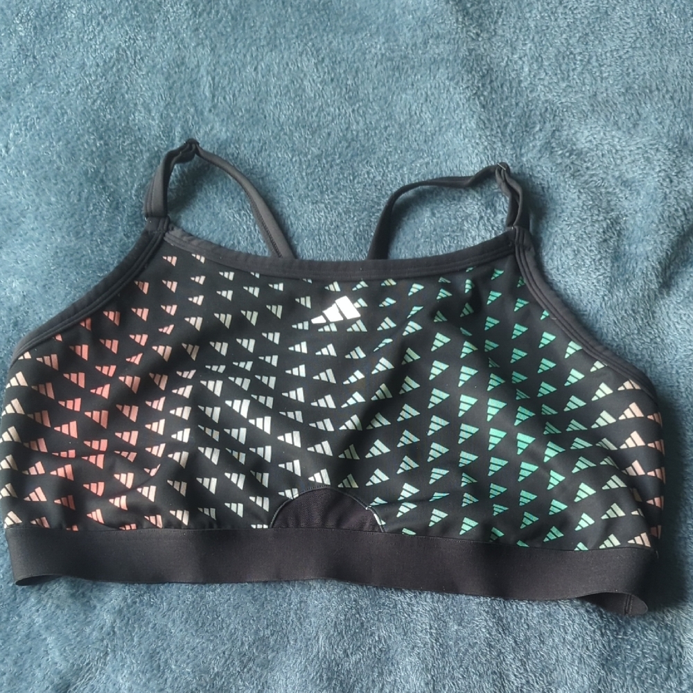 adidas Black and Multicolor Bikini Top/Sports Bra